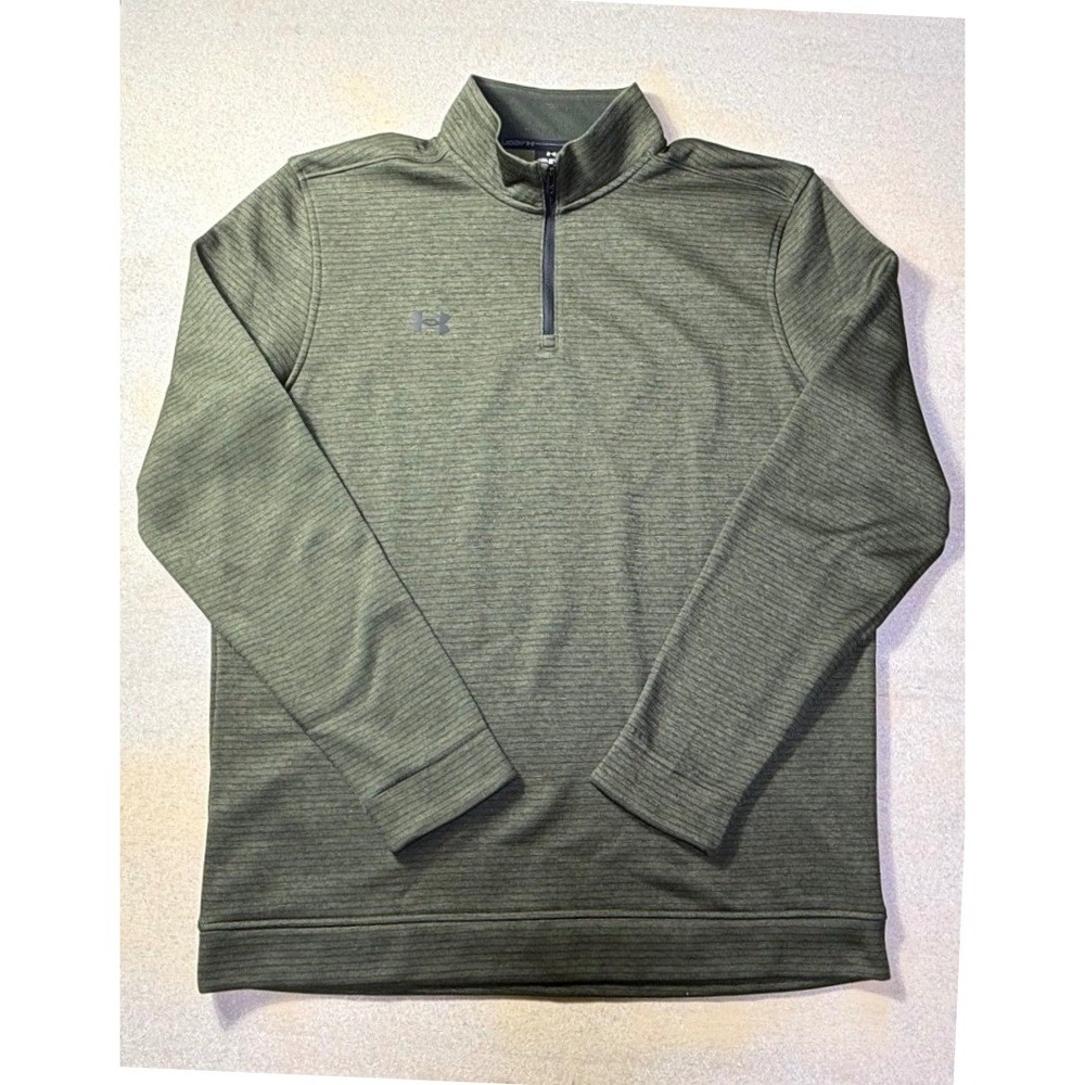 Under Armour Storm Golf Mens XLT Olive Green 1/4 Zip Pullover Fleece Sweater